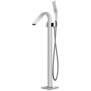 Modern Brass Free Standing Bathtub Faucet Shower Bath Mixer Tap Commercial Use Freestanding Bathtub Faucets