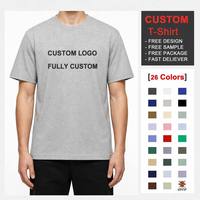 T-shirt personnalisé pour homme, 230 GSM, coton biologique lourd, col classique, manches courtes, t-shirt uni pour homme, impression de logo, streetwear