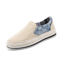 Chaussures en toile pour hommes, nouvelle collection été 2026, respirantes, décontractées, style pêcheur, mocassins à enfiler, semelle en caoutchouc PVC