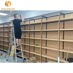 Rak Supermarket baja multilapisan, rak pajangan toko ritel kayu baja, rak makanan ringan - Product Image 3