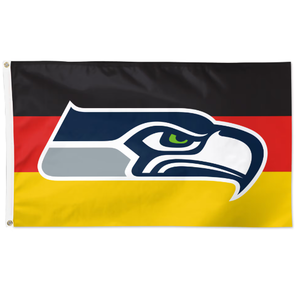Drapeau personnalisé des Seattle Seahawks et du drapeau allemand 3x5 pieds, grande bannière pour pelouse, patio, jardin, maison, décoration extérieure - Product Image 1