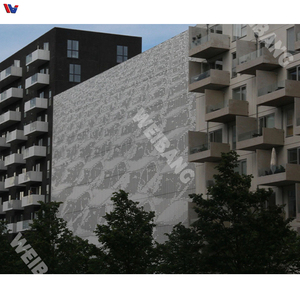Revêtement mural en aluminium perforé et sculpté, panneau de façade recouvert de PVDF pour villa, hôtel, appartement, bâtiment extérieur - Product Image 1