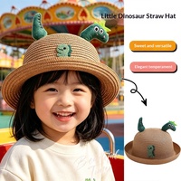 Sombrero de Pescador de Dibujos Animados de Dinosaurio para Niños, Sombrero de Sol de Playa Estilo Coreano para Bebés, Niños y Niñas, Venta al por Mayor Disponible