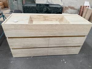 ריהוט אבן טבעית trawertine מותאם אישית אבן טבעית שולחן שיש אגן השיש משולב משטח מטכנעי משטח