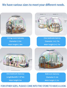 Serres préfabriquées en dôme PC transparent <span class=keywords><strong>de</strong></span> conception moderne innovante hôtels en plein air parcs maisons à bulles - Product Image 2