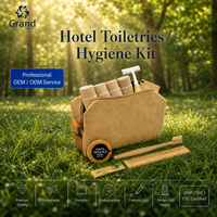 Kit d'articles de toilette écologiques pour hôtel avec logo personnalisé, pochette biodégradable, ensemble d'accessoires de voyage, fournisseur en gros OEM ODM