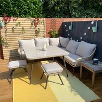 Chaise de canapé de jardin en forme de L en rotin imperméable en aluminium pour balcon et patio pour la vente en gros