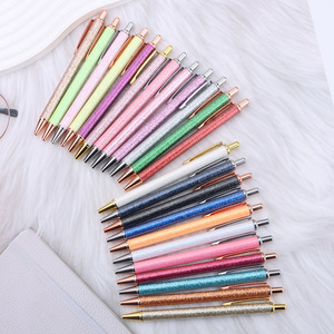 Penna a Sfera Retrattile Creativa in Pelle PU Lucida con Polvere Dorata, Regalo <span class=keywords><strong>di</strong></span> Cancelleria per Studenti, Vendita all'Ingrosso - Product Image 4
