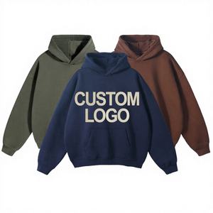 Sudadera con Capucha Oversize para Hombre, Impermeable, Ecológica, de Poliéster/Algodón, con Forro de Felpa Francesa y Bordado, Venta al Por Mayor - Product Image 2