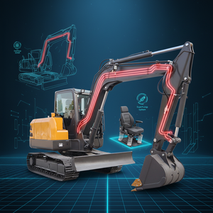 Mini-excavatrice sur chenilles de 1500 kg avec moteur EPA, climatiseur, boîte de vitesses et PLC pour la construction - Product Image 3