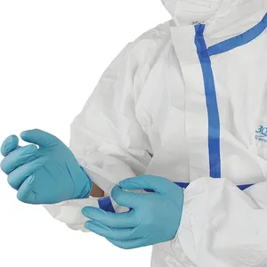ชุดคลุมเสื้อผ้าทํางานปี 2024 ชุดคลุมป้องกันสารเคมีแบบใช้แล้วทิ้ง Type456 ชุดคลุมเสื้อผ้าเพื่อความปลอดภัย