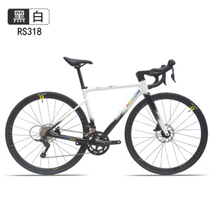 Vélo de route en carbone Hulda 700C, freins à disque, passage des câbles interne, 20 vitesses, type standard, blanc et noir, RS318 - Product Image 1