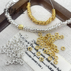 Qunlvsheng S925 Sterling Silver Twisted <b>Rings</b> For Jewelry Making Beads Spacer DIY Bracelet Necklace Findings - Product Image 2