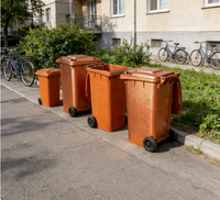 Contenedor de Basura Industrial de Alta Capacidad, Contenedor de Residuos con Ruedas Resistente a los Rayos UV, Diseñado para Camiones de Volcado Automático