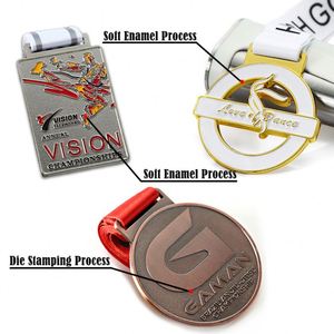 Professional Custom Medals Kung Fu Wkf Jiu Jitsu Judo Taekwondo Karate Medals Gold Silver Enamel <b>Metal</b> Award Medal with Ribbon - Product Image 2