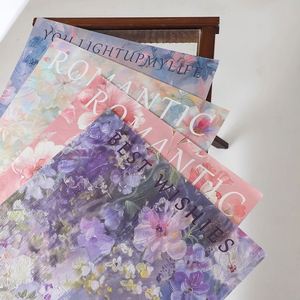 Nouveauté 2024, papier d'emballage floral en papier kraft de style peinture à l'huile sicilienne, 35*50cm/pcs, pour mariage, anniversaire, cadeau, bricolage - Product Image 1