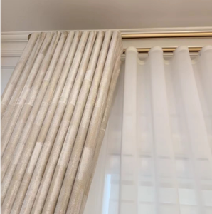 ผ้าม่านพับได้สีขาว S ผ้าอัดจีบโพลีเอสเตอร์บางห้องนั่งเล่นที่ทันสมัยสำหรับบ้าน - Product Image 5