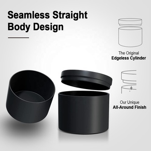 Hộp Đựng Nến Thiếc Màu Đen Bán Sỉ 2023 Hộp Thiếc Nến Có Nắp 8Oz - Product Image 2