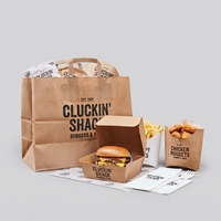 Solutions d'emballage pour la restauration rapide personnalisées OEM, sacs de livraison en kraft, boîtes à hamburgers, boîtes à frites
