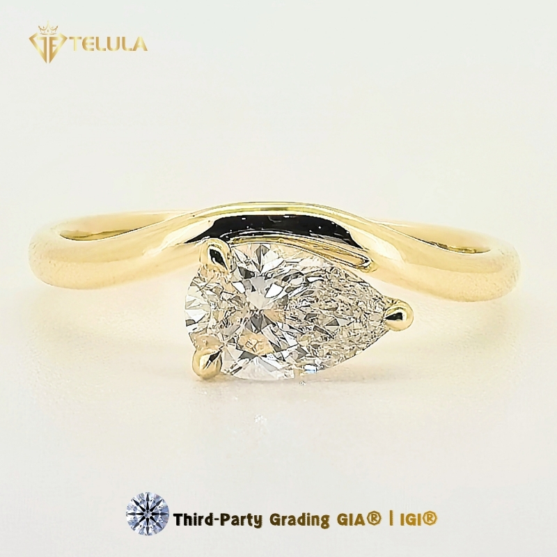 lab diamond oval ring