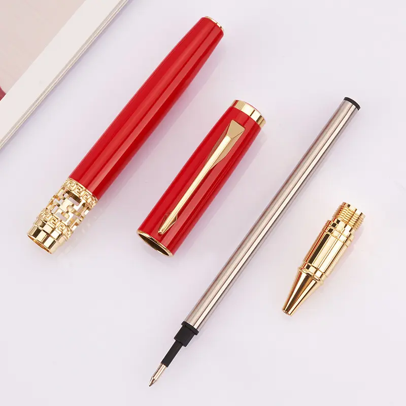 Negócios de luxo High-End Metal Aço Inoxidável Caneta Metal Pen Set Presente Caneta