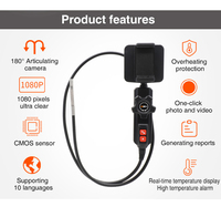 Caméra d'inspection HD sans fil portable USB WIFI, endoscope vidéo à articulation bidirectionnelle, se connecte au téléphone portable