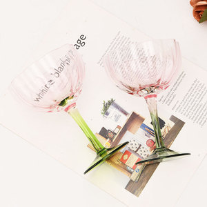 Copa de champán de pétalos, copa de vino de Color <span class=keywords><strong>rosa</strong></span>, jugo, postre, batido, copa de cristal para restaurante, copa de martini, Copa transparente - Product Image 2