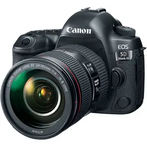 Câmera DSLR Canon E-EOS 5D Mark IV preto com lente 24-105mm F/4L IS USM