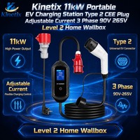 Station de recharge portable pour véhicules électriques Kinetix 11 kW, prise CEE Type 2, courant réglable, triphasé 90 V 265 V, niveau 2, borne murale domestique