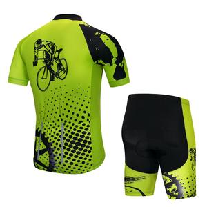 卸売クイックドライ自転車服ビブショーツセットメンズサイクリングジャージーグリーン通気性とスポーティMTBバイクライディング用 - Product Image 4
