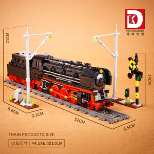 Bloques de construcción de tren de vapor creativo Deke, modelo 80016, escala <span class=keywords><strong>1</strong></span>:8, DIY educativo juguete de plástico, regalo de transporte perfecto - Product Image 4
