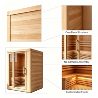 Cabine de sauna en bois monobloc, prête à l'emploi, pour la maison, dimensions, couleur et matériaux personnalisables, pour bien-être et spa