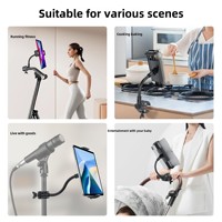 Support de tapis roulant universel à dégagement rapide pour vélo/col de cygne bras Long avec support de pince Flexible pour téléphone et tablette