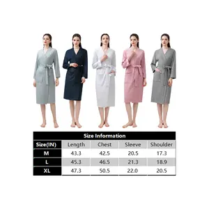 Sunhome Manufactory Direct Sleepwear V-neck Terry Pajamas With Belt Vacation Bathrobe Woman