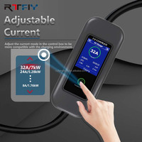 Chargeur EV portable de type 2 de haute qualité, 13A, norme britannique, AC 3kW, recharge intelligente de voiture électrique avec écran, utilisation domestique, étanche IP65