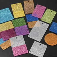 Planche en PMMA multicolore scintillante avec surface lisse, plaque acrylique brillante pour le bricolage et la production de badges personnalisés