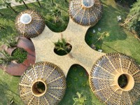 Material de Construcción de Bambú Verde, Cabaña de Madera Personalizada para Complejos Turísticos, Casa de Bambú Prefabricada Moderna y Desmontable