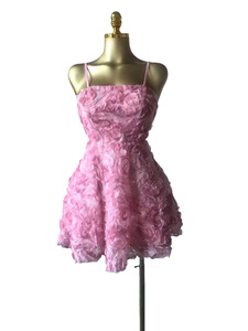 Vestido Mini Floral 3D para Mujer, Tirantes Finos, Espalda con Cordones, Vestidos de Fiesta con Volumen Estilo Princesa, Moda Femenina - Product Image 3