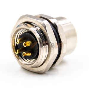 M12 Bölme Konnektörü 4 Pin Dişi A Kodlu Lehim Kaplı Düz Panel Montaj Jakı IP67 Sensör - Product Image 2