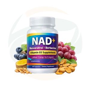 सेलुलर ऊर्जा और दैनिक जीवन शक्ति का समर्थन करने के लिए रेस्वेराट्रोल, बेररीन और विटामिन बी 3 के साथ ओम nad + कैप्सूल - Product Image 1
