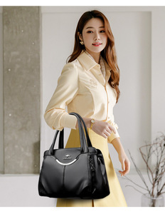 กระเป๋าสะพายหนังคุณภาพดีสำหรับผู้หญิง, กระเป๋าถือหรูกระเป๋าดีไซน์เนอร์แฟชั่นความจุขนาดใหญ่ - Product Image 3