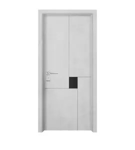 モダンな新しいデザインドア直販ソリッドチークMdfインテリア木製シングルフロントドア
