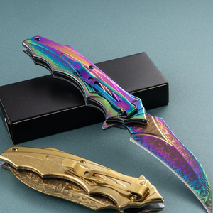 Navaja Plegable de Acero con Hoja de Punta Caída de 10cm, Cuchillo de Bolsillo para Exteriores con Perilla de Pulgar, Personalizable OEM - Product Image 2