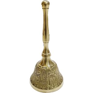 PARIJAT HANDICRAFT Ghanti-Colourful Hand-held Brass Puja Bell Jingle Bell for Christmas and <b>Mandir</b> Holiday Supplies - Product Image 2