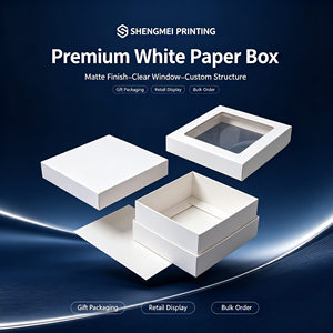 กล่องของขวัญกระดาษสีขาวขนาด 9x9x3 ซม. พร้อมฝาปิดแบบใสเคลือบด้าน  บรรจุภัณฑ์เทียนรีไซเคิลได้ - Product Image 3