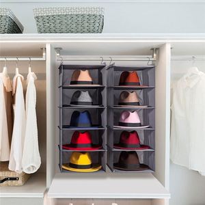 10-Shelf Fabric Hat Hanging Organizer for Sun Hat Panama 2 Separate 5-Shelf Collapsible Hanging Closet Hat Organizer - Product Image 1