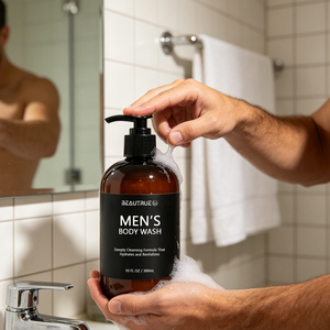 Gel douche pour homme, nettoyant hydratant pour le corps avec parfum <span class=keywords><strong>de</strong></span> feuille <span class=keywords><strong>de</strong></span> <span class=keywords><strong>saule</strong></span>, thé vert et bois <span class=keywords><strong>de</strong></span> cèdre, sel marin - Product Image 3
