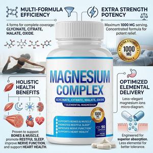 Capsule di Magnesio, Zinco, Calcio e <span class=keywords><strong>Vitamina</strong></span> <span class=keywords><strong>D3</strong></span> con Etichetta Privata, 1000 mg, Integratore per la Salute del Cervello, Capsule di Citrato di Magnesio - Product Image 3