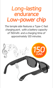 Ultra-Light AI Smart Glasses <b>Remote</b> <b>Camera</b> Operation Touchpad Music <b>Control</b> Voice Assistant Sunglasses For Travel - Product Image 2