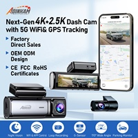 Caméra embarquée ADINKAM 4K+2.5K pour voiture, enregistreur 2 canaux avec Wi-Fi 5G intégré, GPS, capteur G, enregistrement en boucle et surveillance de stationnement pour véhicule